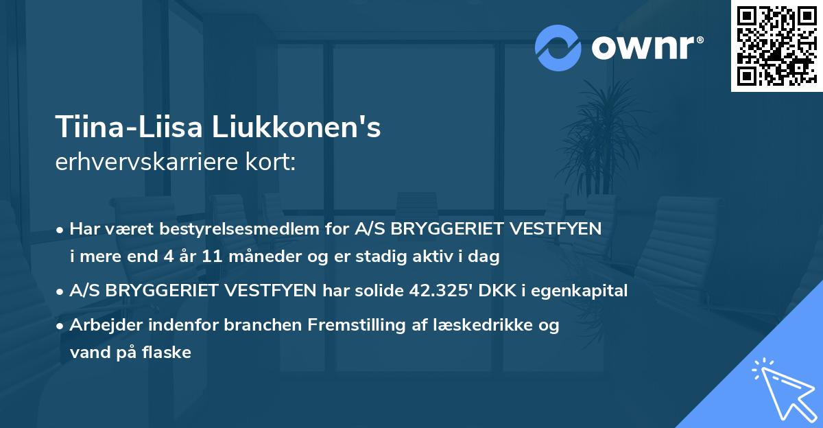 Tiina-Liisa Liukkonen's erhvervskarriere kort