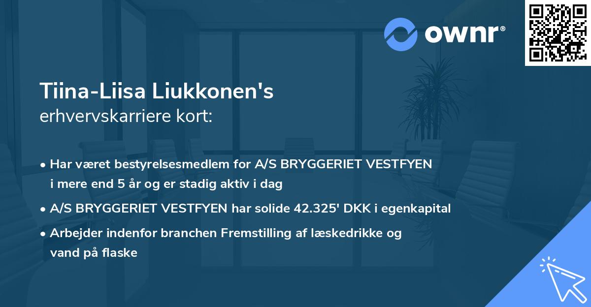 Tiina-Liisa Liukkonen's erhvervskarriere kort