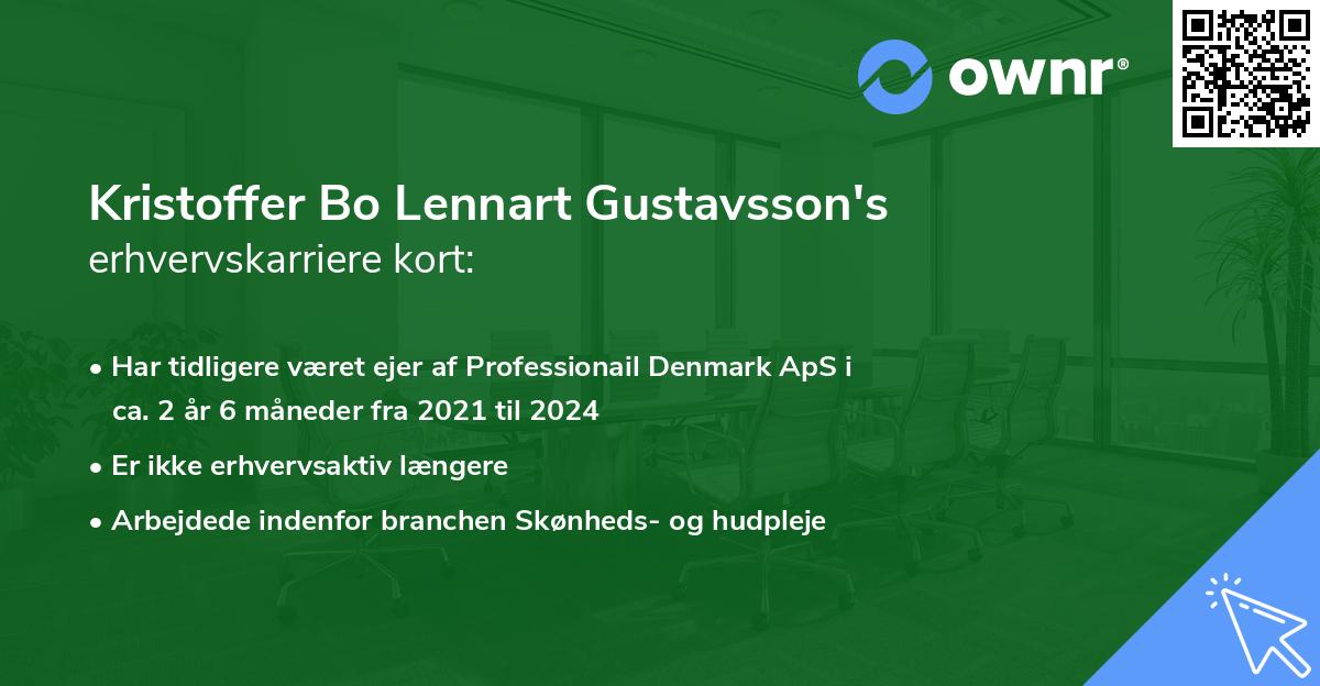 Kristoffer Bo Lennart Gustavsson's erhvervskarriere kort