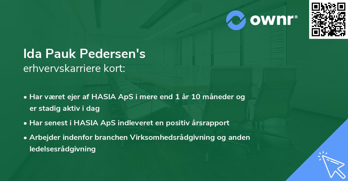 Ida Pauk Pedersen's erhvervskarriere kort