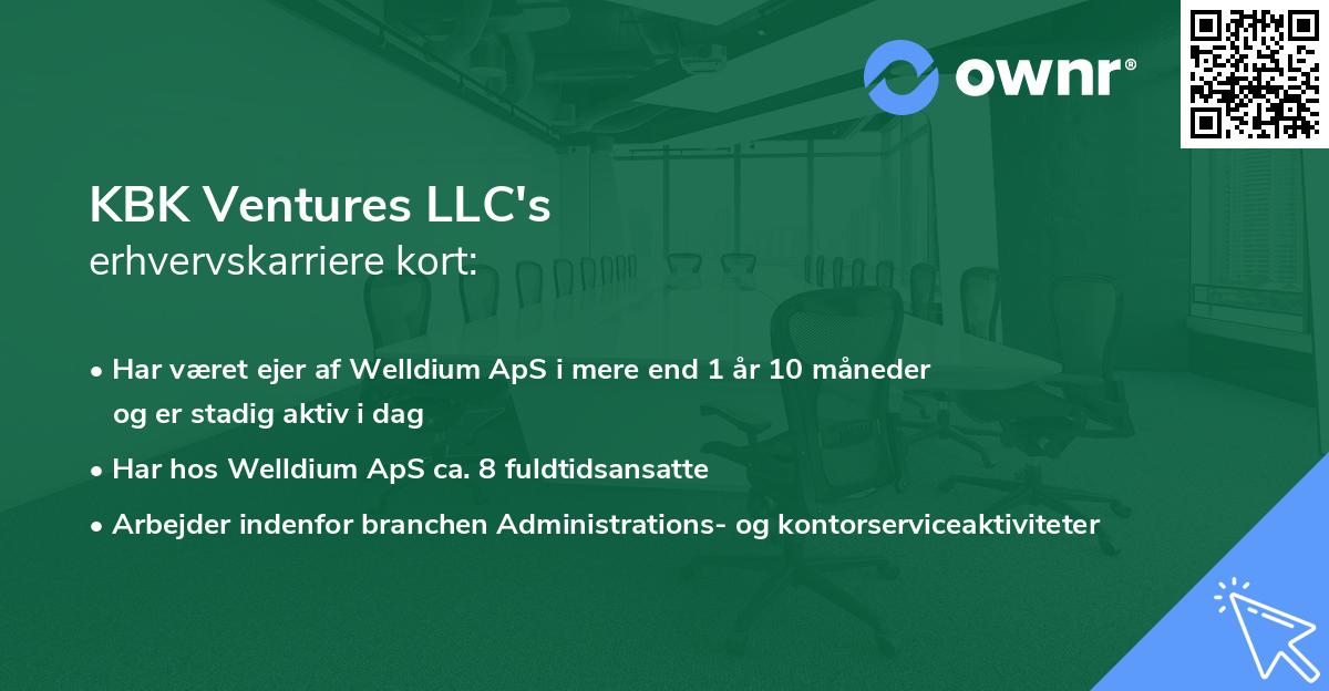 KBK Ventures LLC's erhvervskarriere kort