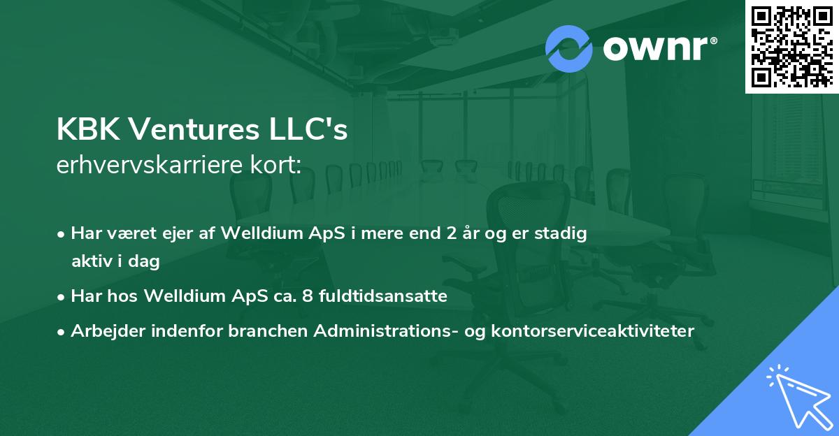 KBK Ventures LLC's erhvervskarriere kort