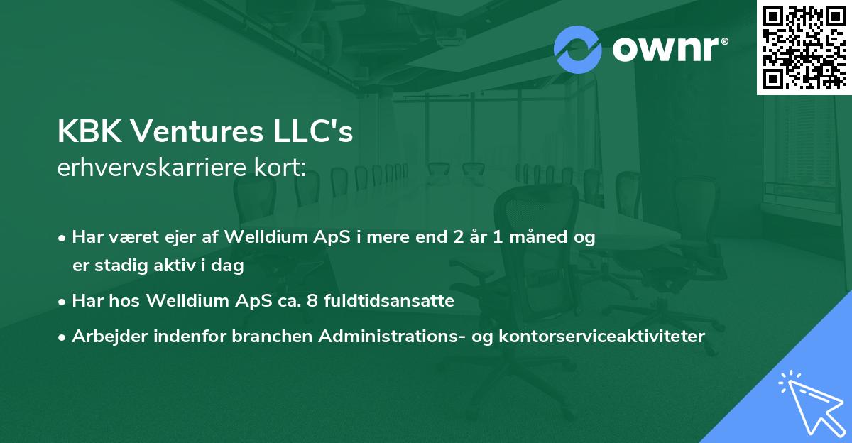 KBK Ventures LLC's erhvervskarriere kort