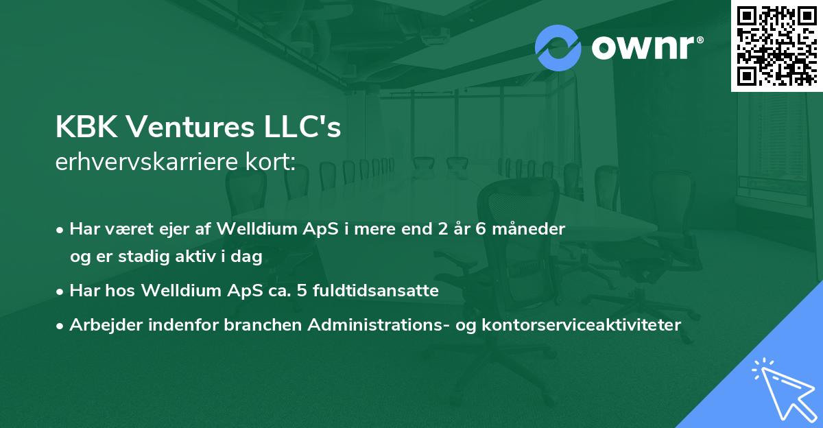 KBK Ventures LLC's erhvervskarriere kort