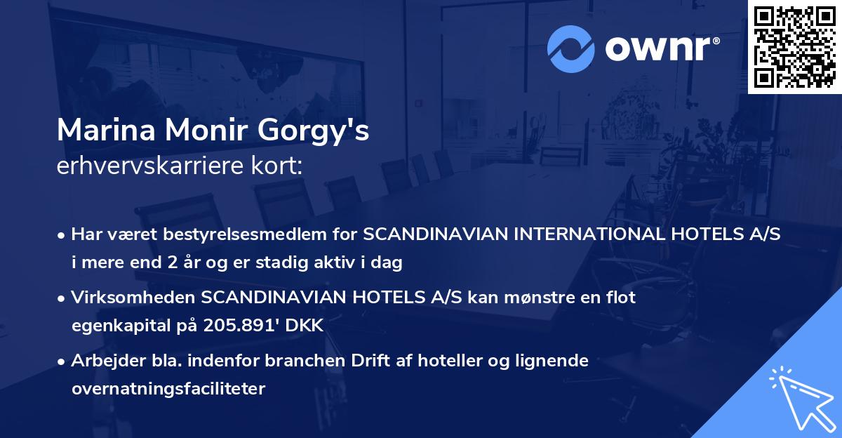 Marina Monir Gorgy's erhvervskarriere kort