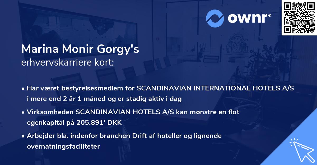 Marina Monir Gorgy's erhvervskarriere kort