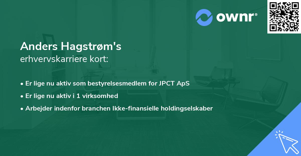 Anders Hagstrøm's erhvervskarriere kort