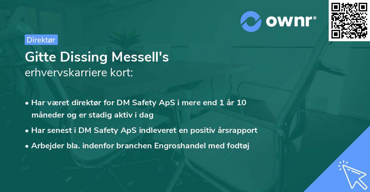 Gitte Dissing Messell's erhvervskarriere kort