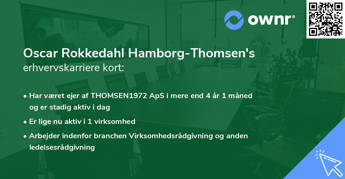 Oscar Rokkedahl Hamborg-Thomsen's erhvervskarriere kort