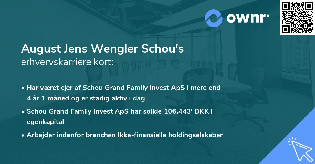 August Jens Wengler Schou's erhvervskarriere kort