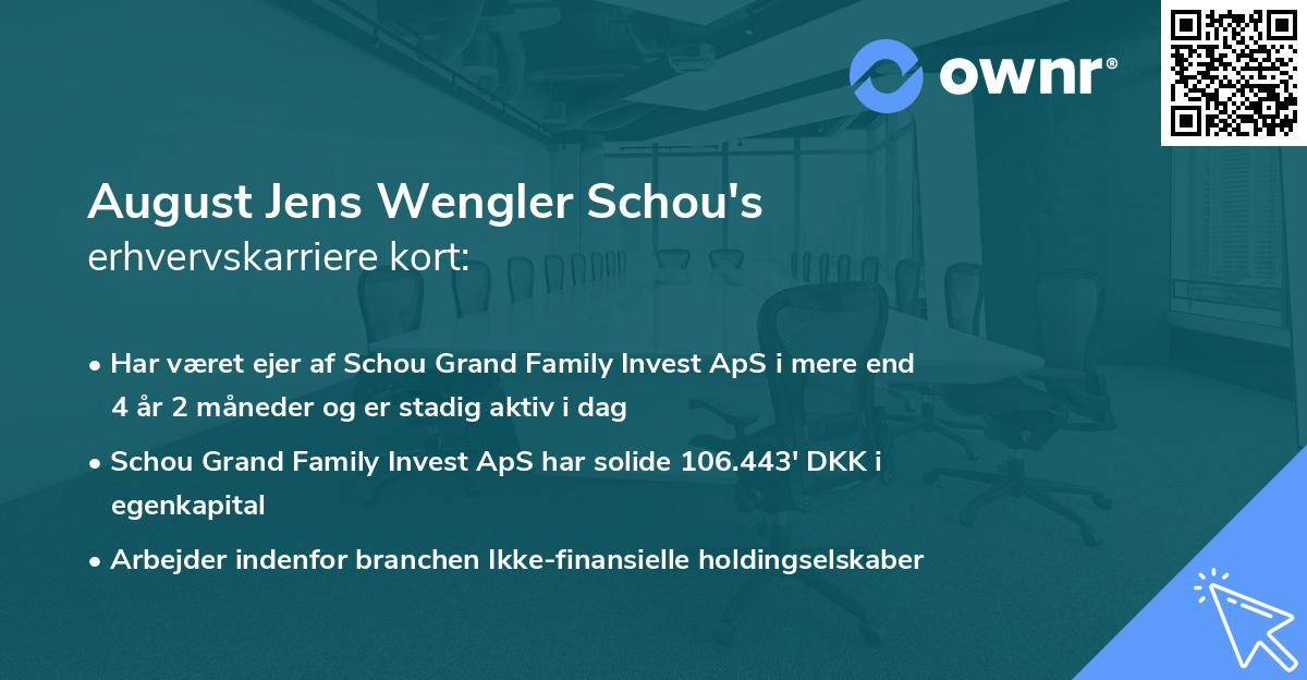 August Jens Wengler Schou's erhvervskarriere kort