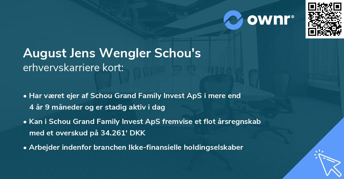 August Jens Wengler Schou's erhvervskarriere kort