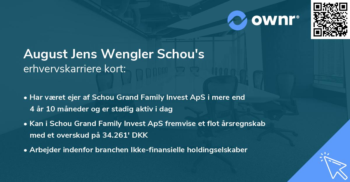 August Jens Wengler Schou's erhvervskarriere kort