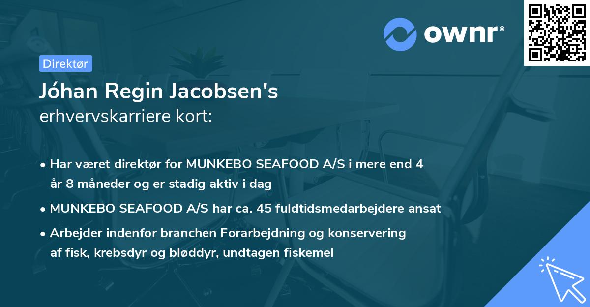 Jóhan Regin Jacobsen's erhvervskarriere kort