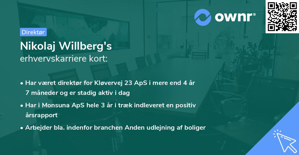 Nikolaj Willberg's erhvervskarriere kort