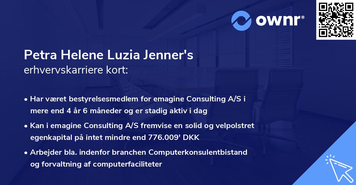 Petra Helene Luzia Jenner's erhvervskarriere kort