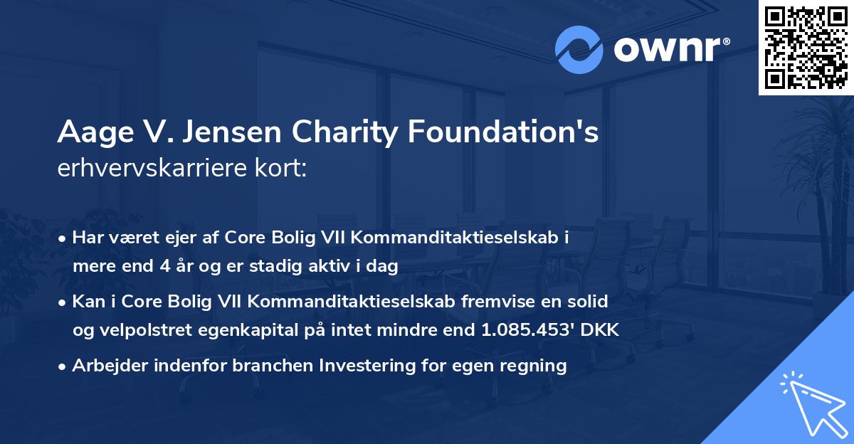 Aage V. Jensen Charity Foundation's erhvervskarriere kort