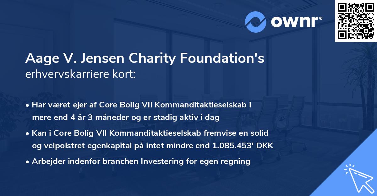 Aage V. Jensen Charity Foundation's erhvervskarriere kort