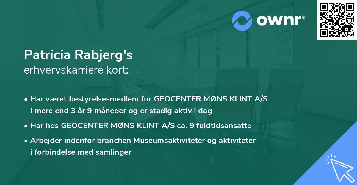 Patricia Rabjerg's erhvervskarriere kort