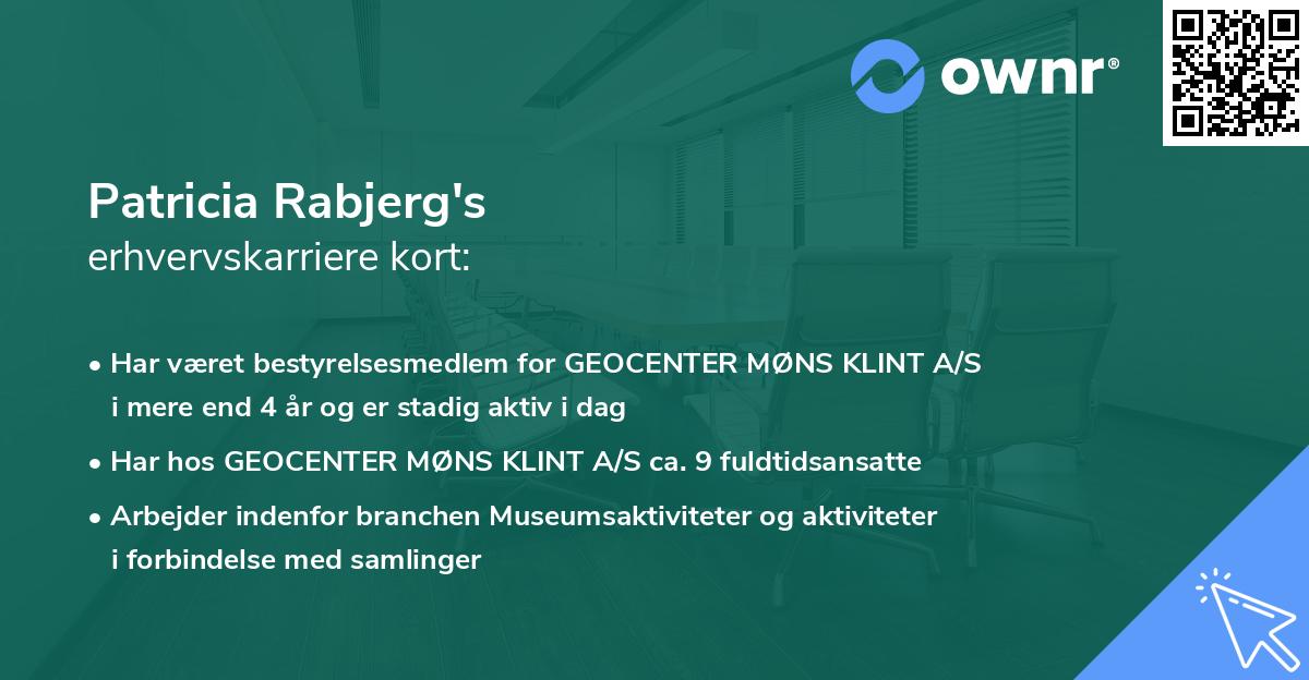 Patricia Rabjerg's erhvervskarriere kort