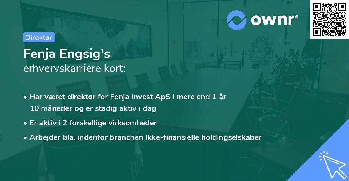 Fenja Engsig's erhvervskarriere kort