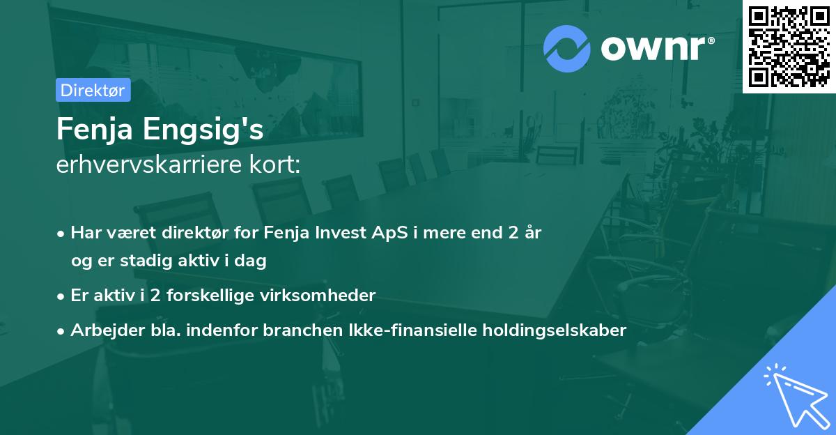 Fenja Engsig's erhvervskarriere kort