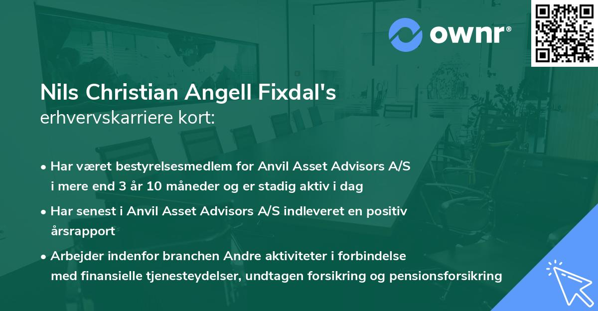 Nils Christian Angell Fixdal's erhvervskarriere kort