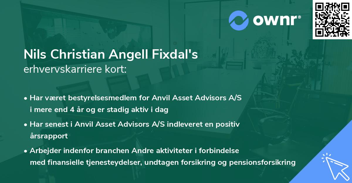 Nils Christian Angell Fixdal's erhvervskarriere kort
