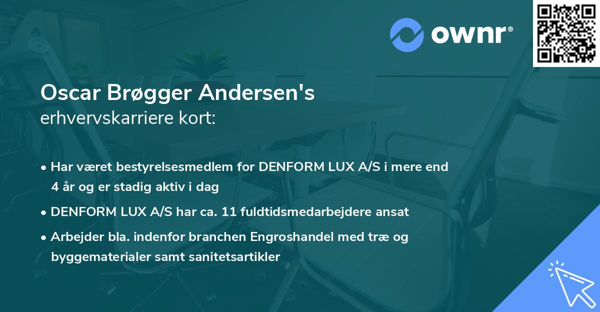 Oscar Brøgger Andersen's erhvervskarriere kort