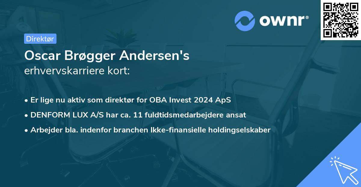 Oscar Brøgger Andersen's erhvervskarriere kort