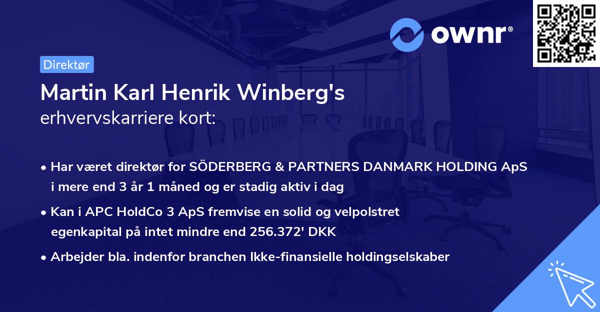 Martin Karl Henrik Winberg's erhvervskarriere kort