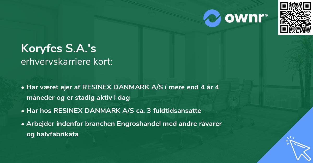 Koryfes S.A.'s erhvervskarriere kort