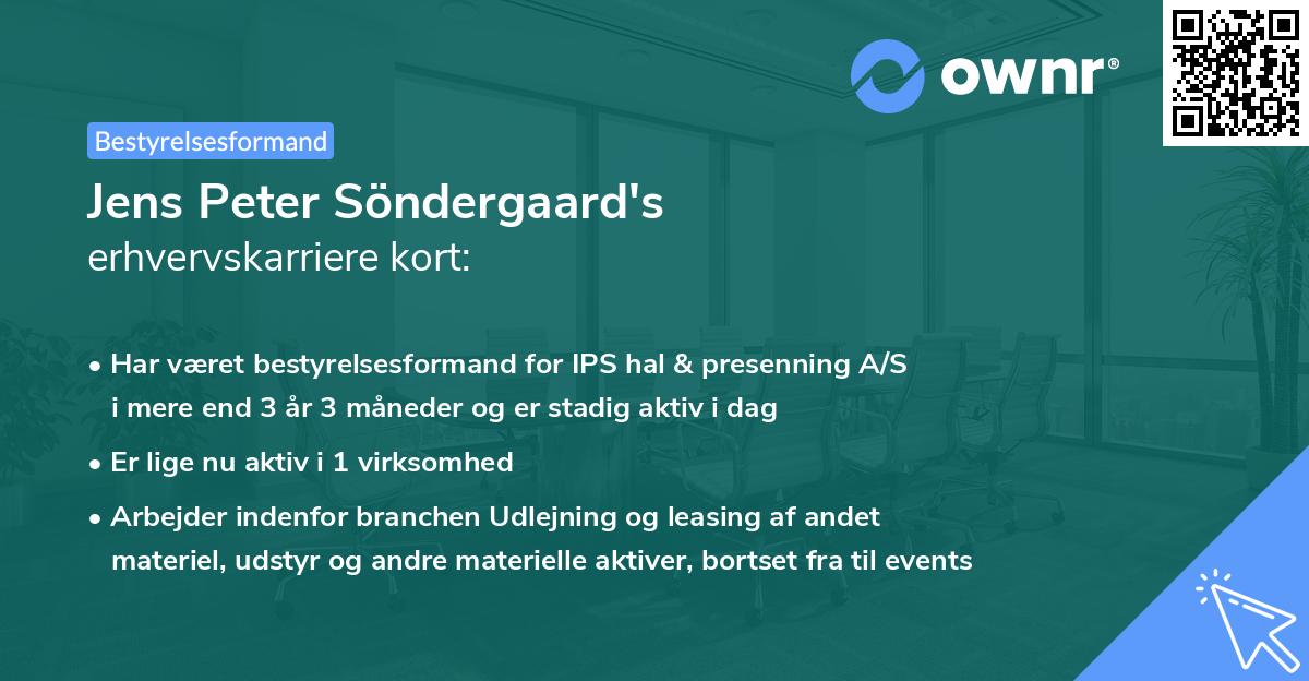 Jens Peter Söndergaard's erhvervskarriere kort