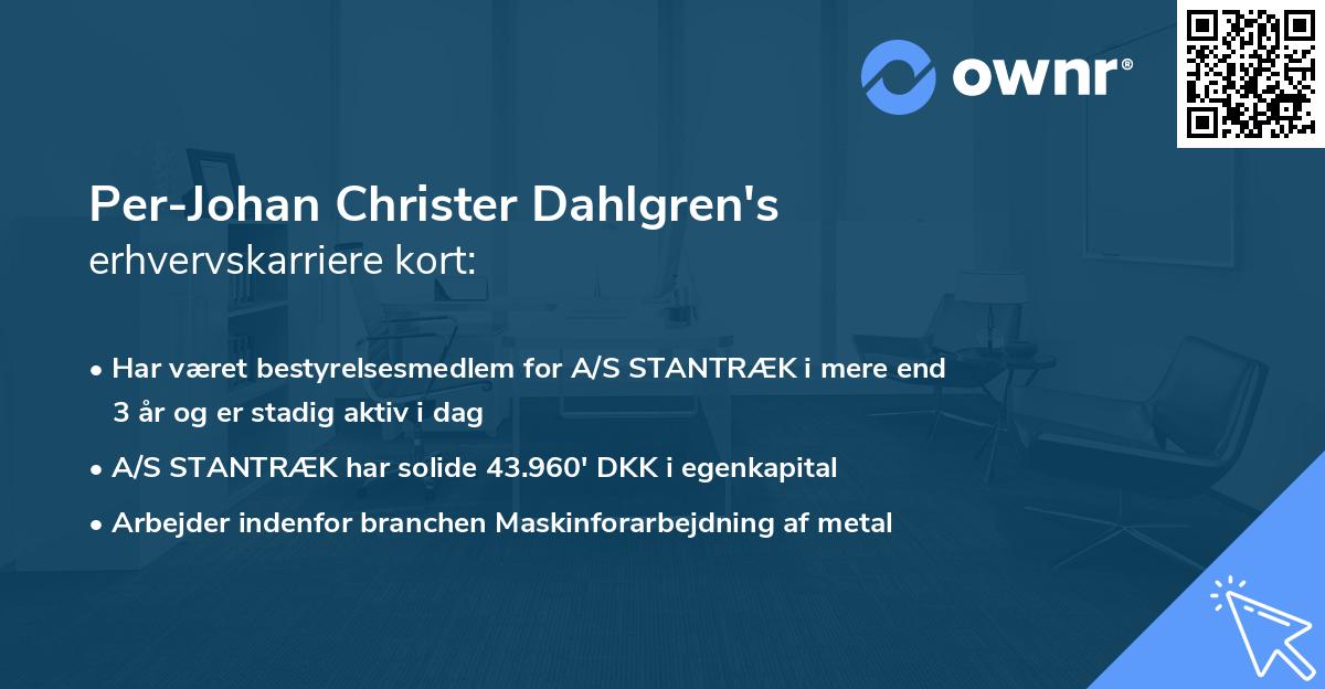 Per-Johan Christer Dahlgren's erhvervskarriere kort