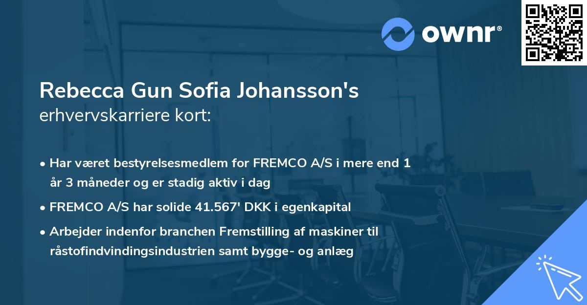 Rebecca Gun Sofia Johansson's erhvervskarriere kort