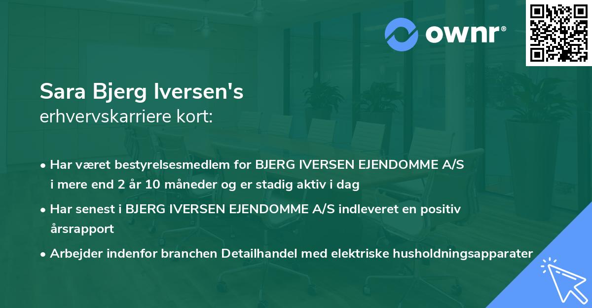 Sara Bjerg Iversen's erhvervskarriere kort