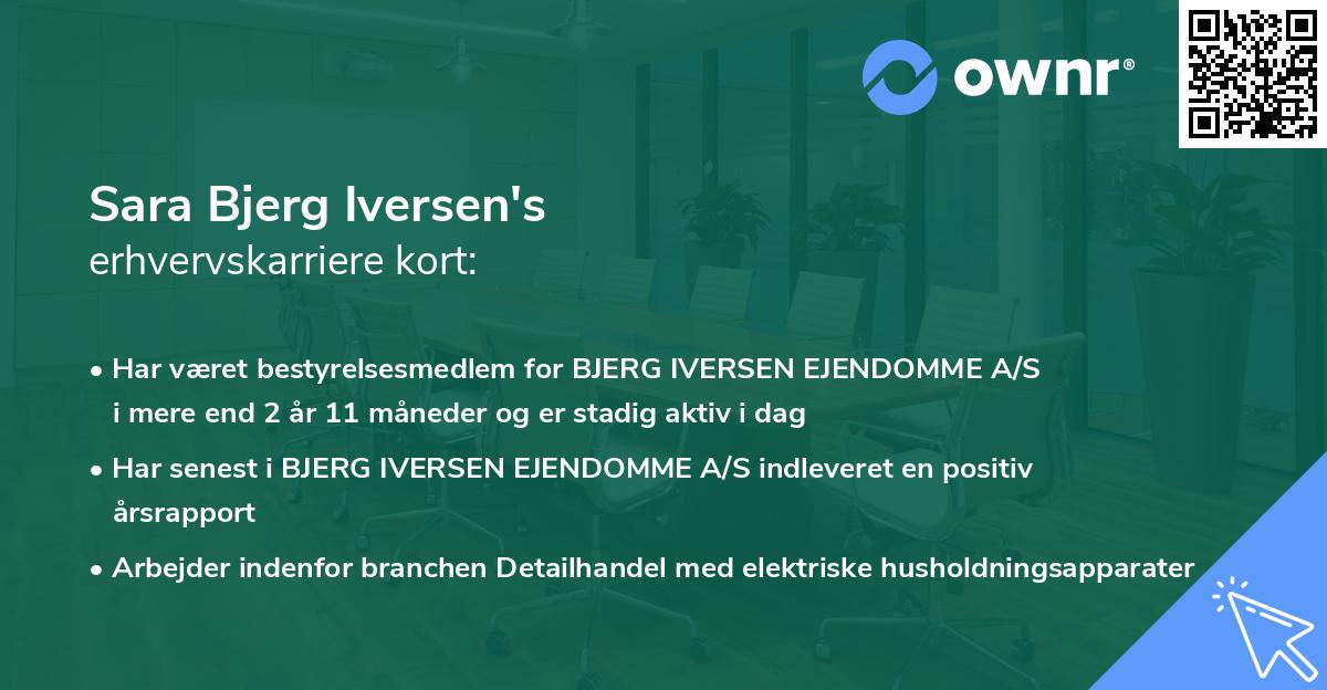 Sara Bjerg Iversen's erhvervskarriere kort