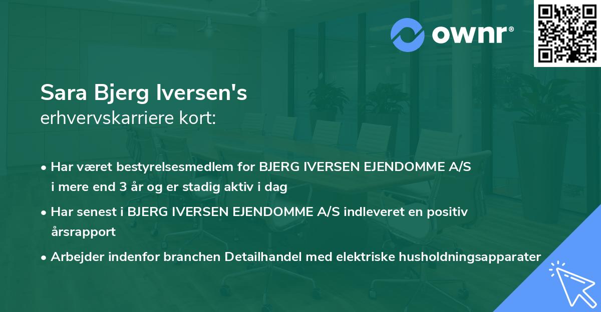 Sara Bjerg Iversen's erhvervskarriere kort