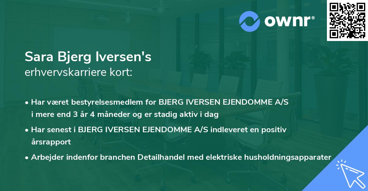 Sara Bjerg Iversen's erhvervskarriere kort