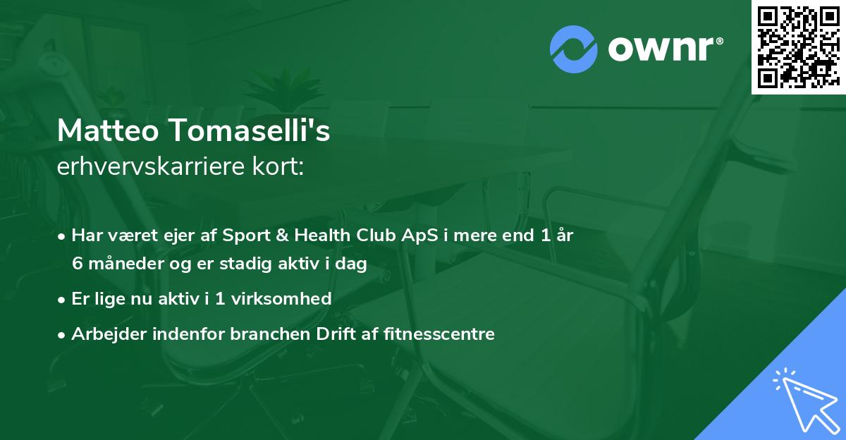 Matteo Tomaselli's erhvervskarriere kort