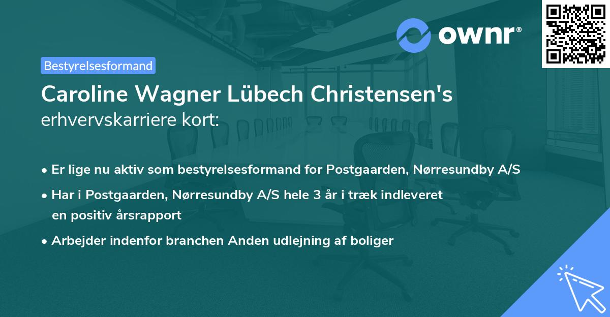 Caroline Wagner Lübech Christensen's erhvervskarriere kort
