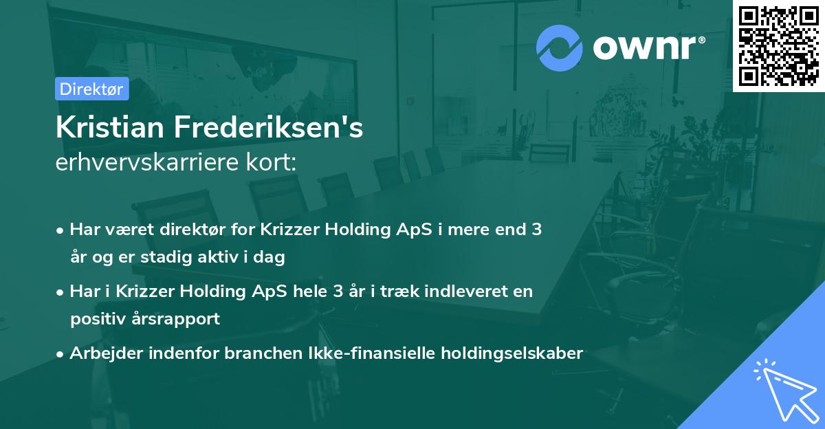 Kristian Frederiksen's erhvervskarriere kort