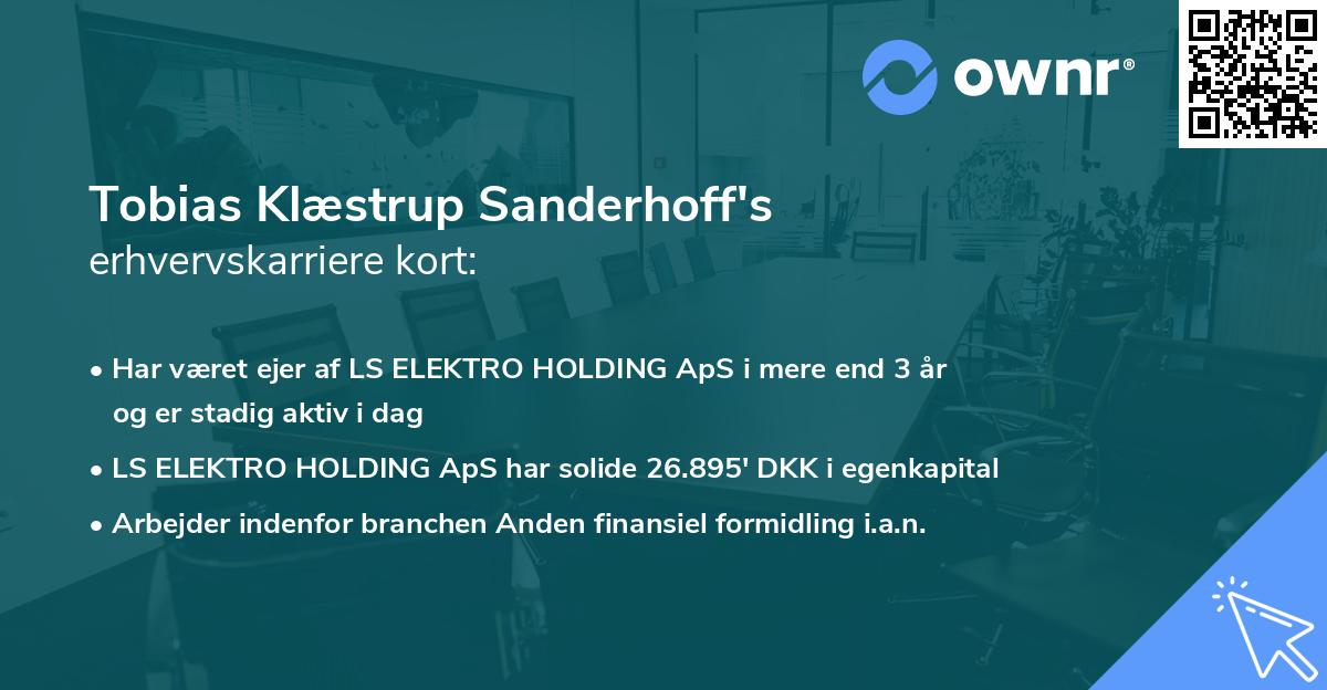 Tobias Klæstrup Sanderhoff's erhvervskarriere kort