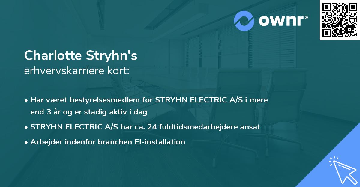 Charlotte Stryhn's erhvervskarriere kort