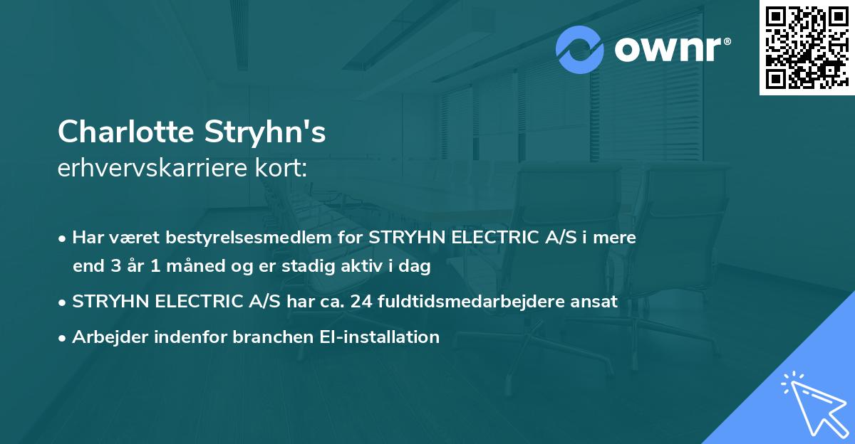 Charlotte Stryhn's erhvervskarriere kort