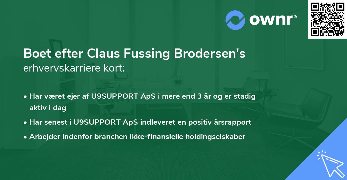 Boet efter Claus Fussing Brodersen's erhvervskarriere kort