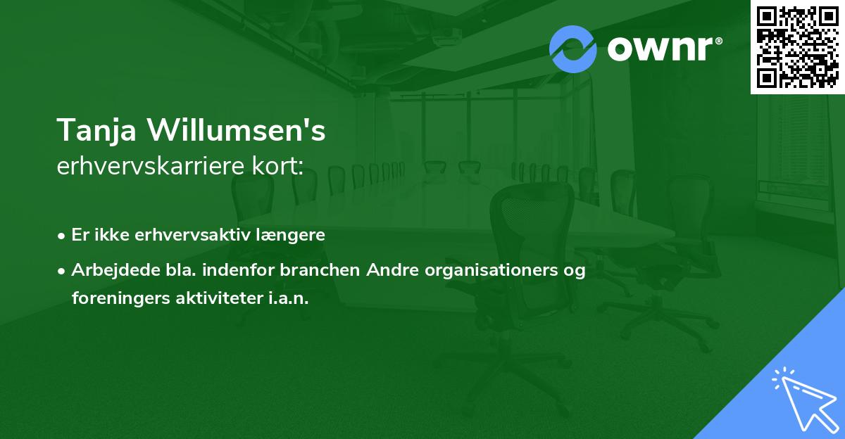 Tanja Willumsen's erhvervskarriere kort