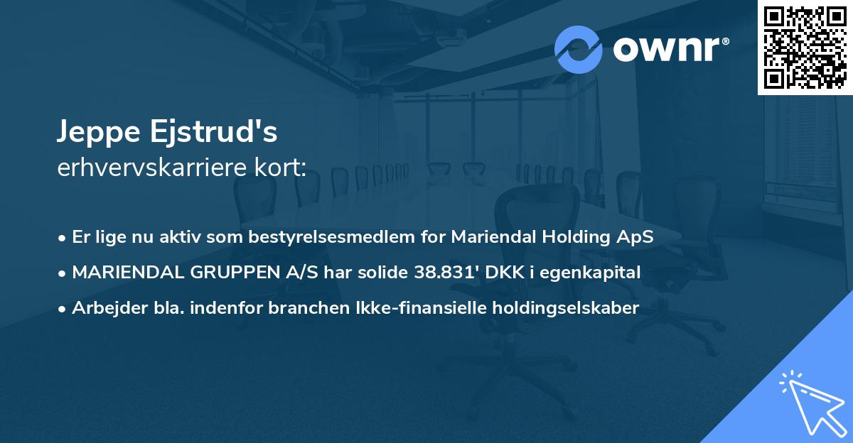 Jeppe Ejstrud's erhvervskarriere kort