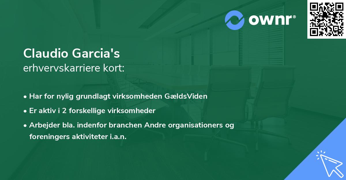 Claudio Garcia's erhvervskarriere kort