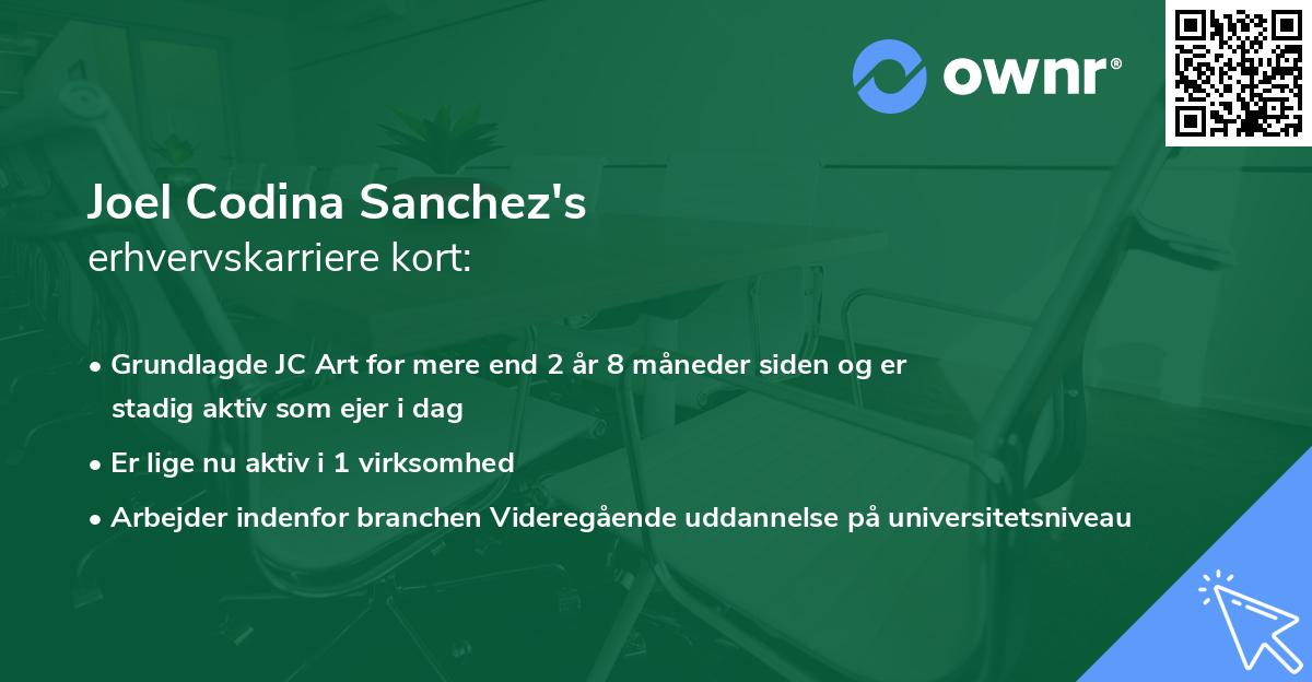 Joel Codina Sanchez's erhvervskarriere kort